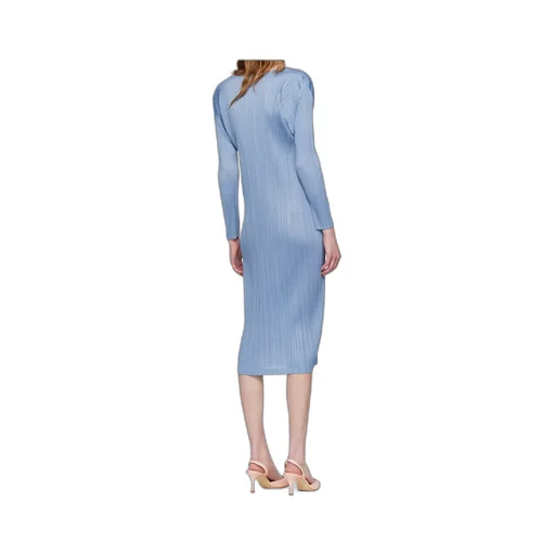 Pleated Knit Midi Dress
