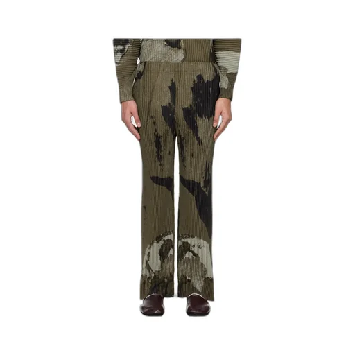 Pleated Print Casual Pants