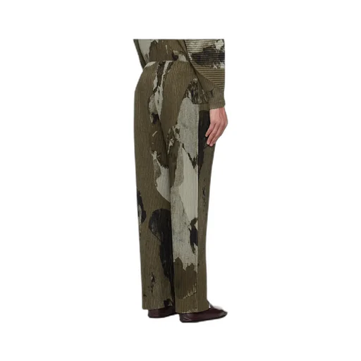Pleated Print Casual Pants