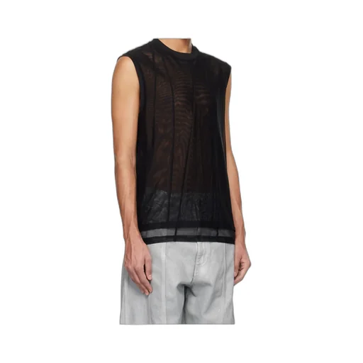 Sheer Round Neck Vest