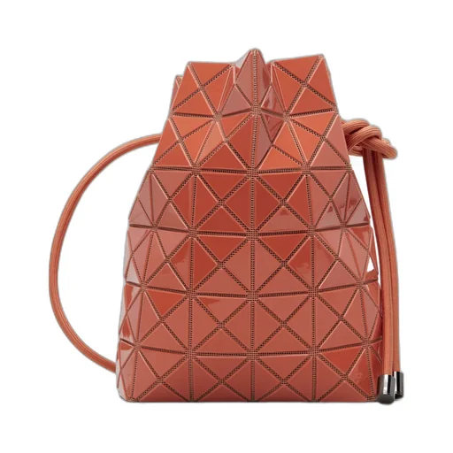 Geometric-Pattern Drawstring Bucket Bag