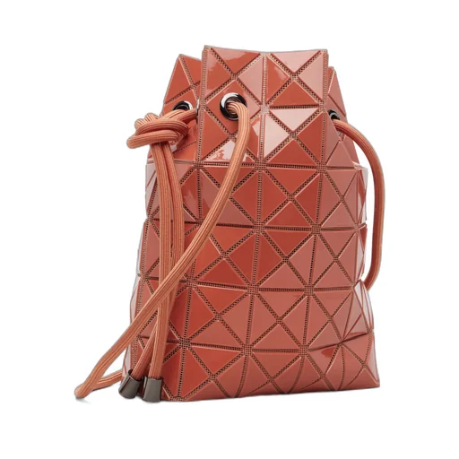 Geometric-Pattern Drawstring Bucket Bag