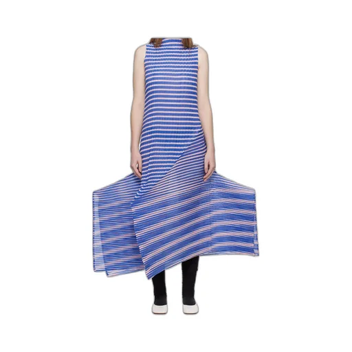 Issey Miyake Striped Sleeveless Dress