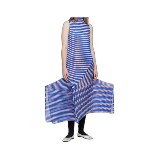 Issey Miyake Striped Sleeveless Dress