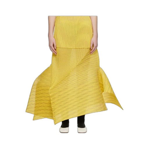 Pleated Semi-Transparent Midi Skirt