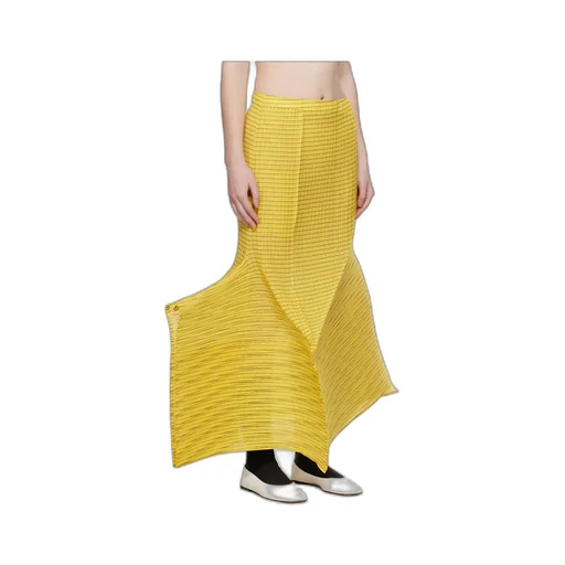 Pleated Semi-Transparent Midi Skirt