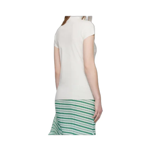 High-Neck Cap Sleeve Knit Sweater