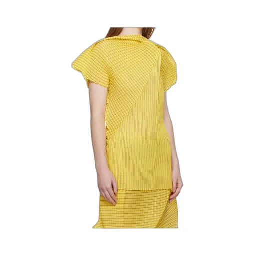 Pleated Semi-Transparent Plain Weave Cover-Up