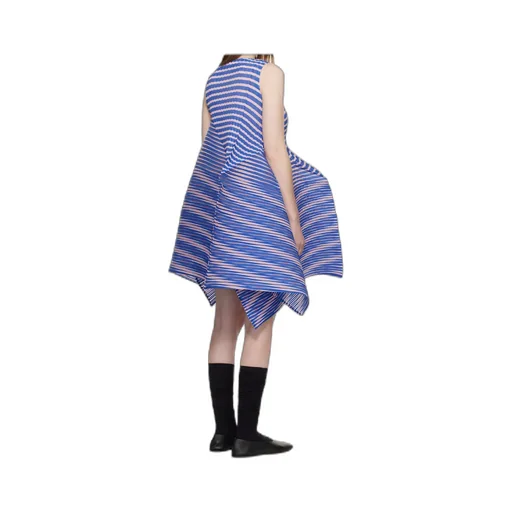 Issey Miyake Striped Asymmetric Dress