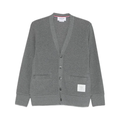 Thom Browne V-Neck 4-Bar Intarsia Cardigan