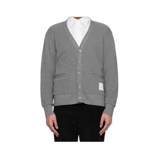 Thom Browne V-Neck 4-Bar Intarsia Cardigan