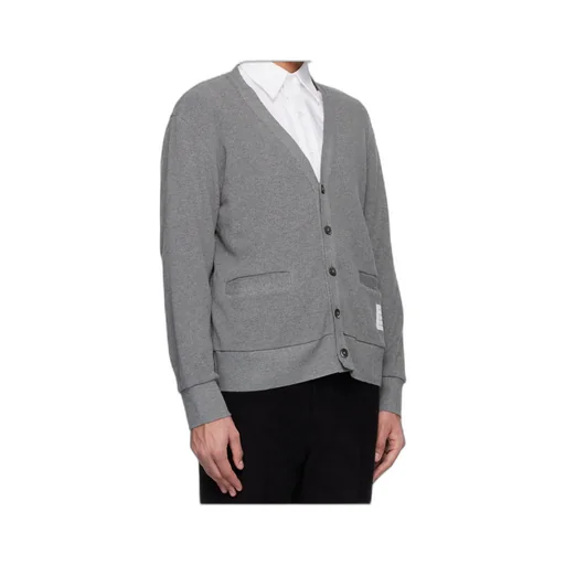 Thom Browne V-Neck 4-Bar Intarsia Cardigan