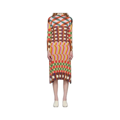 Pleated Print Dress
