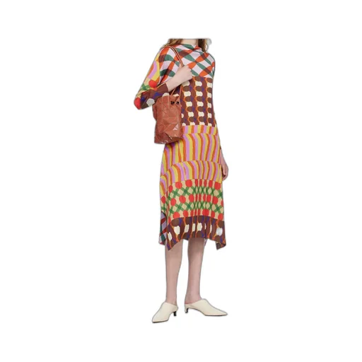 Pleated Print Dress