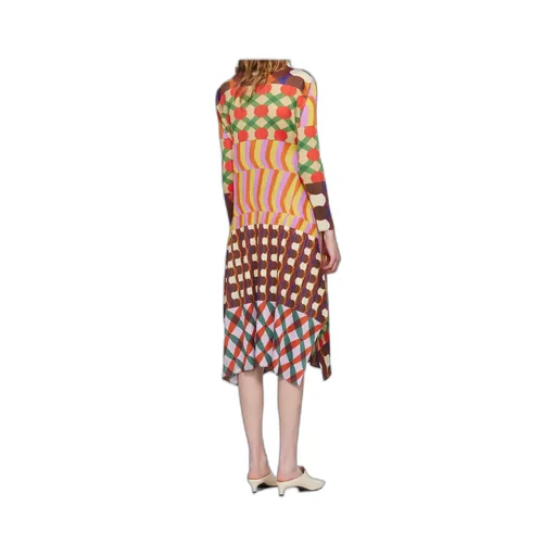 Pleated Print Dress