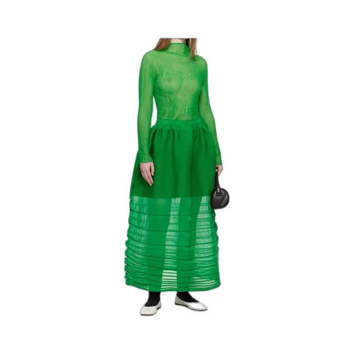 Pleated Turtleneck Blouse