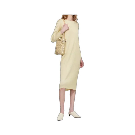Pleated Knit Midi Dress