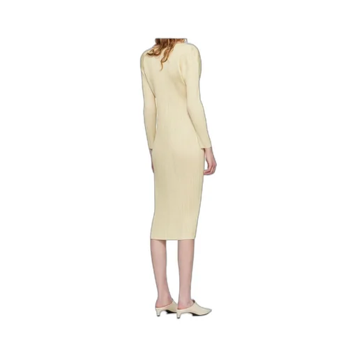 Pleated Knit Midi Dress