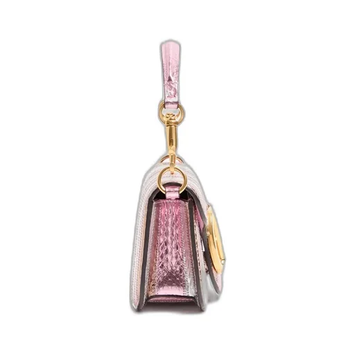 Valentino Locò Foldover Top Striped Small Shoulder Bag
