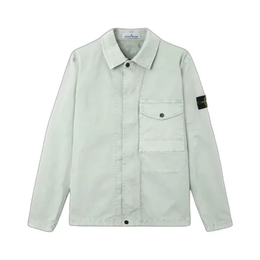 Regular-Fit Zipper-Up Overshirt With Pocket