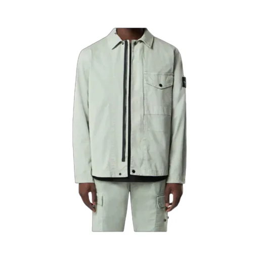 Regular-Fit Zipper-Up Overshirt With Pocket