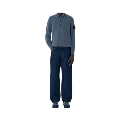 Stone Island Logo Patch Loose Fit Jeans