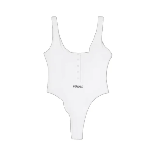 Versace Logo-Embroidered Ribbed Bodysuit