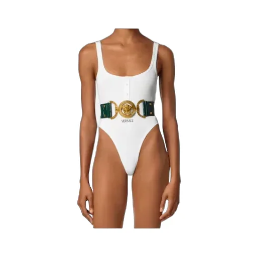 Versace Logo-Embroidered Ribbed Bodysuit