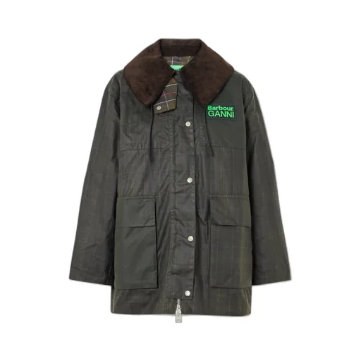 Ganni Plaid Hooded Jacket
