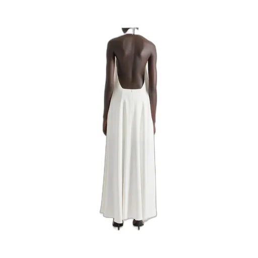 Halterneck Evening Dress In Crepe Cady