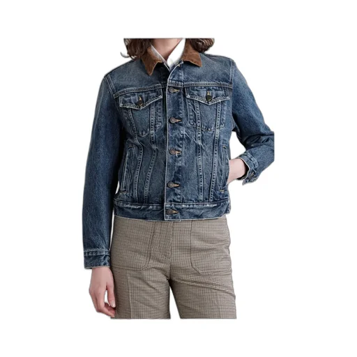 Corduroy Trim Denim Jacket