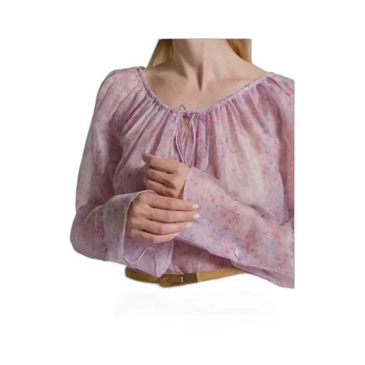 Silk Organza Blouse With Floral Print