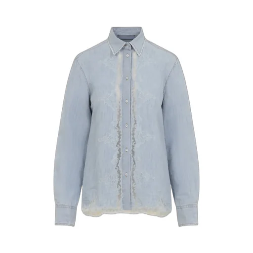 Ermanno Scervino Lace-Detailed Long-Sleeved Buttoned Shirt