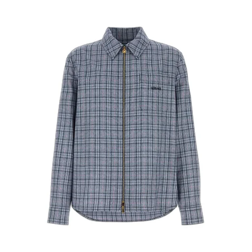 Versace Checked Flannel Zipped Overshirt