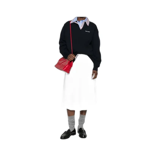 Miu Miu Logo-Embroidered Long-Sleeved Polo Shirt