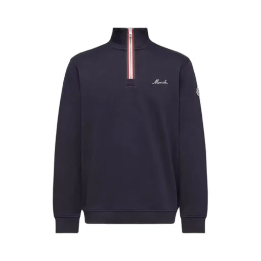 Moncler Logo Embroidered Polo-Neck Sweatshirt