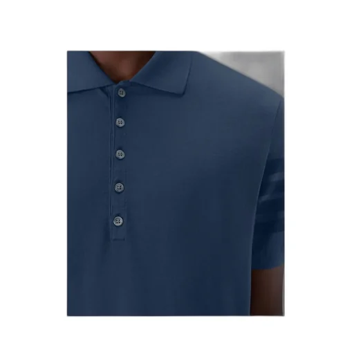 Thom Browne Ottoman 4-Bar Logo Patch Polo Shirt