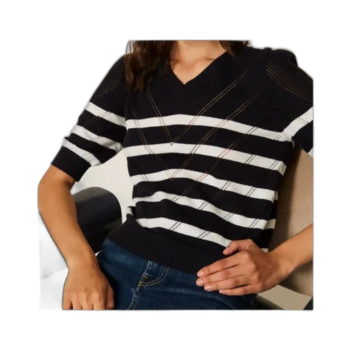 Twinset Striped V-Neck Knitted Top