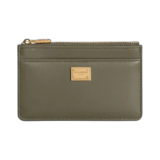 Dolce & Gabbana Logo Plate Zipped Cardholder