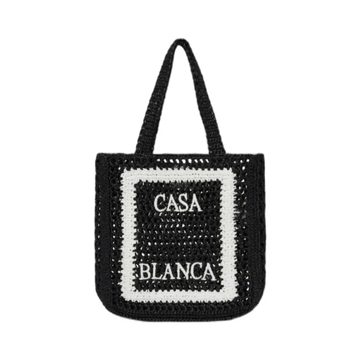 Black Raffia Tote