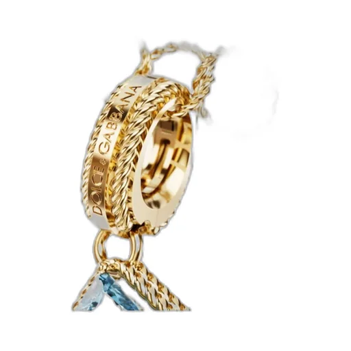 Charm T Lettering 18-Carat Yellow Gold And Multicolored Gems