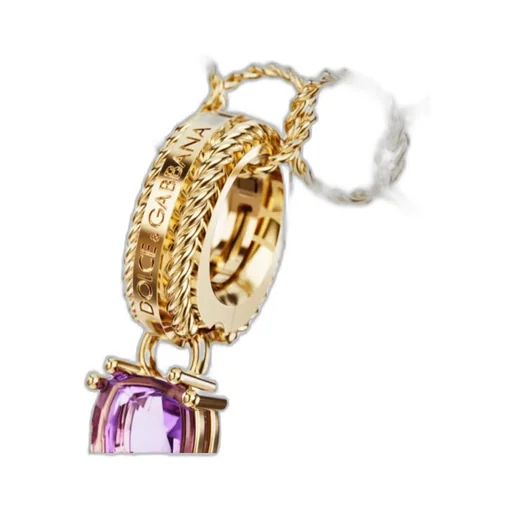 Charm B Lettering 18-Carat Yellow Gold And Multicolored Gems
