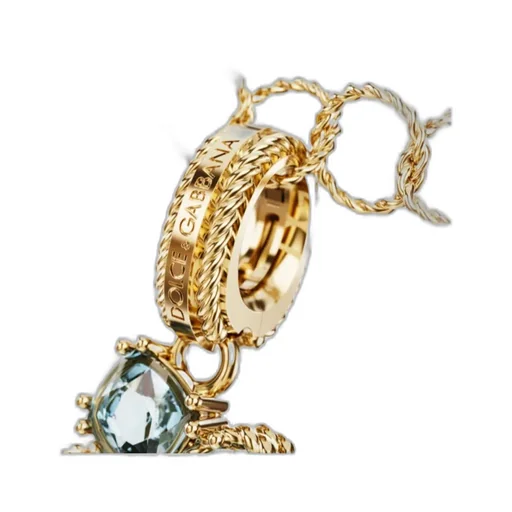 Charm D Lettering 18-Carat Yellow Gold And Multicolored Gems