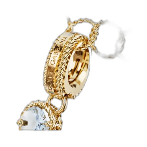 Charm E Lettering 18-Carat Yellow Gold And Multicolored Gems