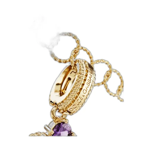 Rainbow Alphabet B 18Kt Yellow Gold Multi-Stone Pendant