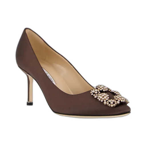 Manolo Blahnik Hangisi Buckle Embellished Pumps