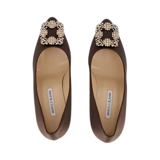 Manolo Blahnik Hangisi Buckle Embellished Pumps