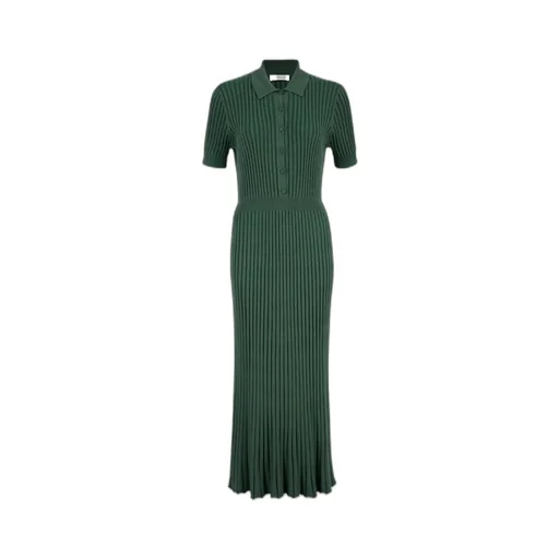 Amor Knit Midi Dress In English Green