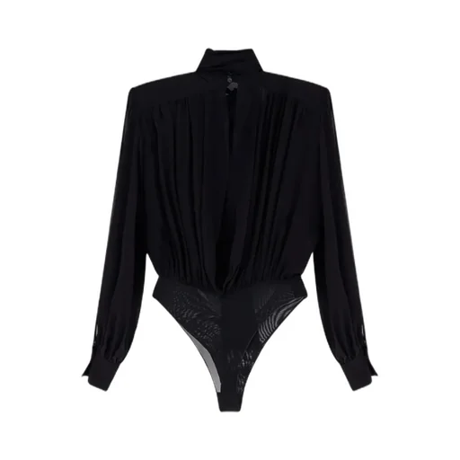 Elisabetta Franchi Georgette Sash Bodysuit