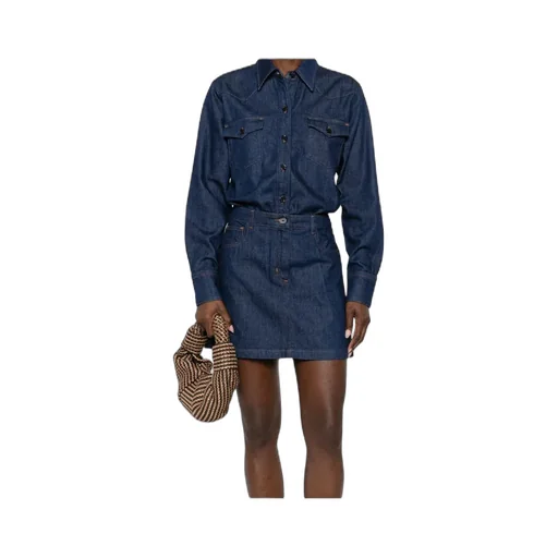 A.P.C. Long Sleeved Denim Mini Dress